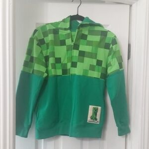Kids Green Pixel Pattern Hoodie
